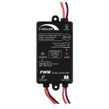 Powmr 5A 12V太阳能充电控制器 负载24小时放电 太阳能调节器 供小型太阳能家庭使用 