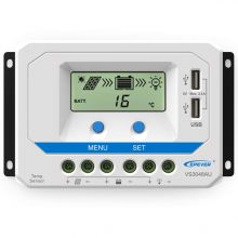 PowMr LCD液晶屏显示双USB插口 VS系列12V/24V/36V/48V 30A/60A 太阳能控制器